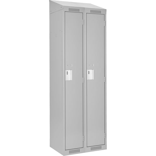 Casiers Clean Line™, bloc de 2, 61 x 38 x 198 cm, acier, gris, Rivet (monté)