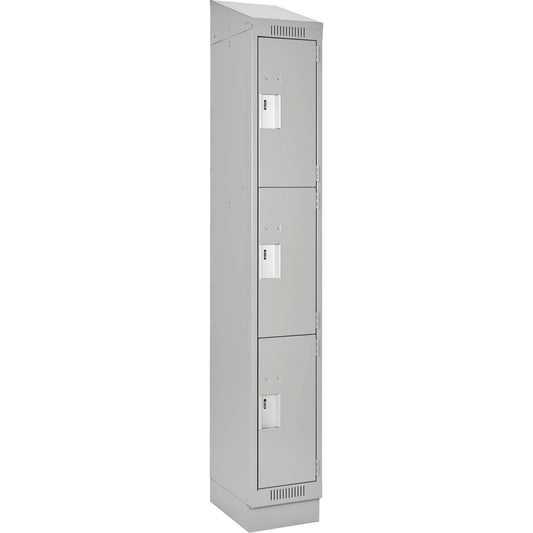 Casiers Clean Line™, 3 niveaux, 38 x 38 x 208 cm, Acier, Gris, Rivet (assemblé)