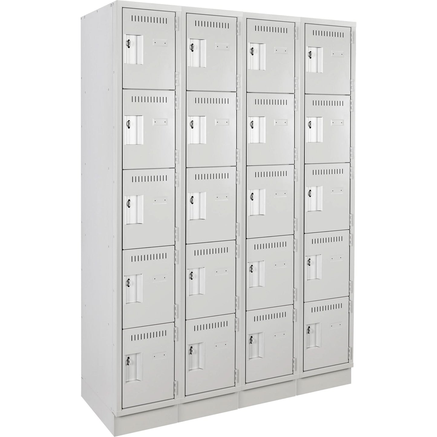 Assembled Clean Line™ Personal Effects Lockers, 5 -tier, Bank of 4, 12" x 76" x 48", Steel