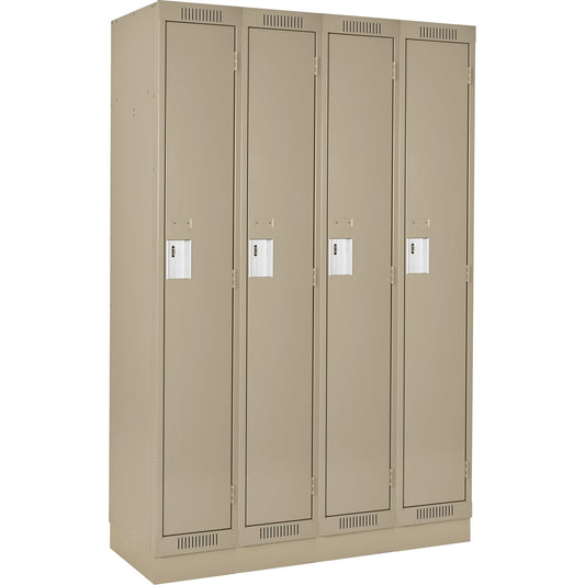 Clean Line™ Lockers, Bank of 4, 48" x 18" x 76", Steel, Beige, Rivet (Assembled)