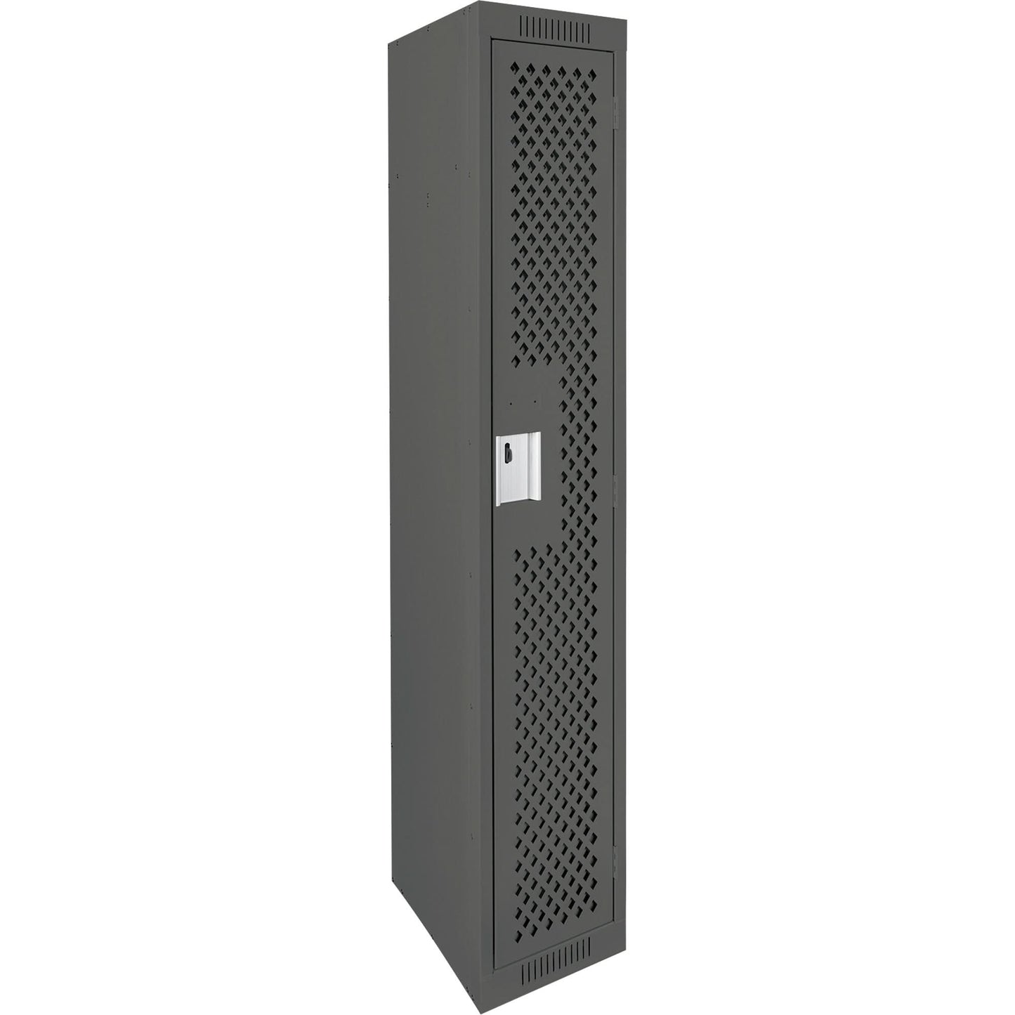 Clean Line™ Lockers, 12" x 15" x 72", Steel, Charcoal, Rivet (Assembled), Perforated