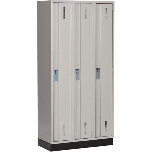 Concorde™ Heavy-Duty Lockers, Bank of 3, 36" x 18" x 76", Steel, Grey, Welded (Assembled)