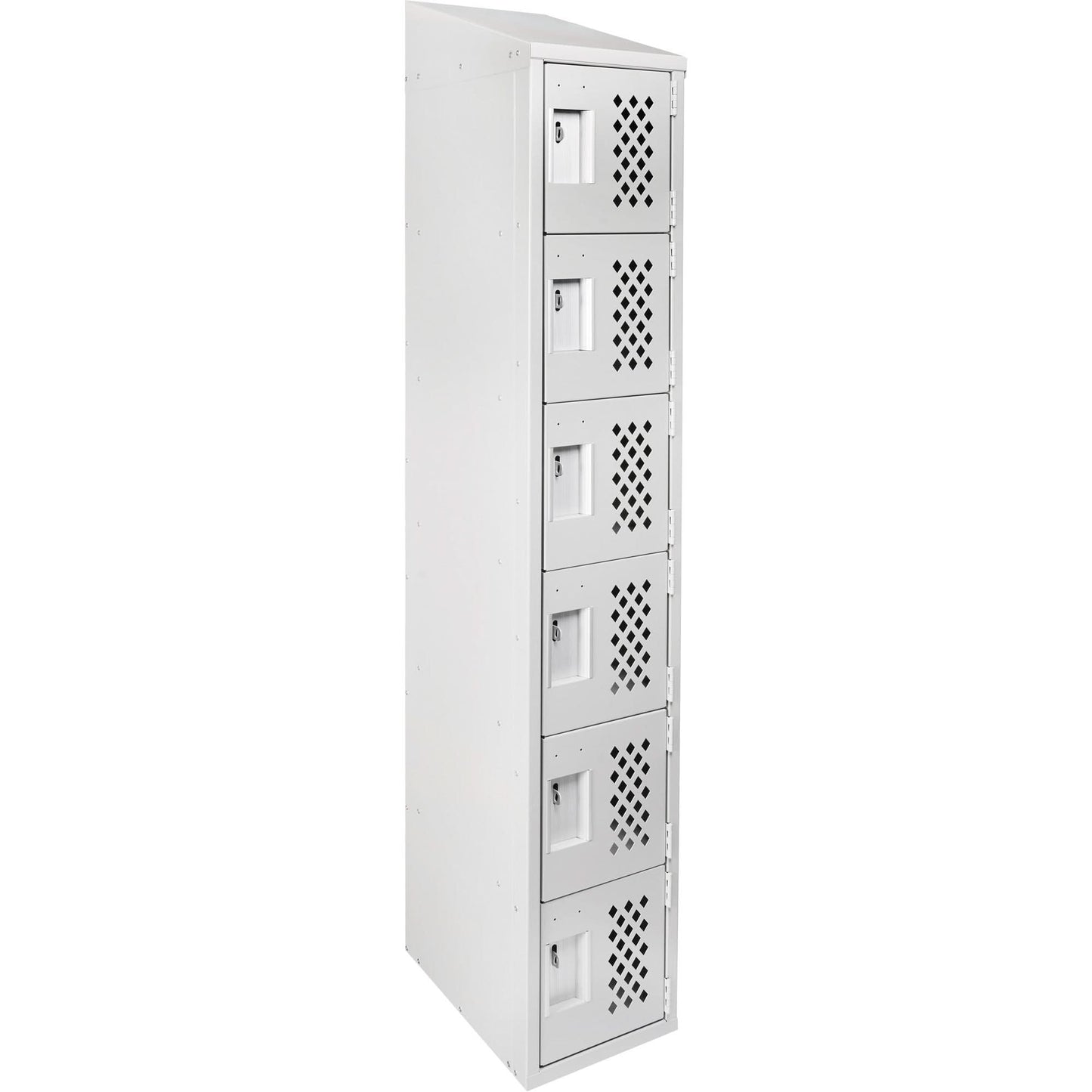 Clean-Line Perforated Lockerette, 6 -tier, 12" x 72" x 12", Steel