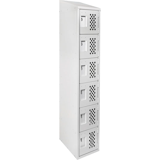 Clean-Line Perforated Lockerette, 6 -tier, 12" x 72" x 12", Steel