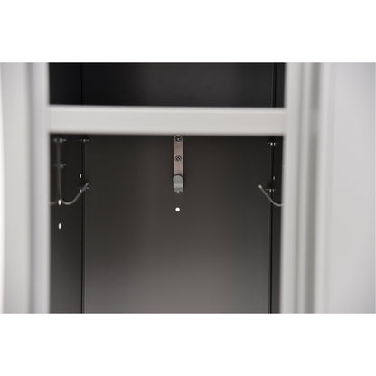 Lockers, 2 -tier, Bank of 2, 24" x 18" x 72", Steel, Grey, Rivet (Assembled)