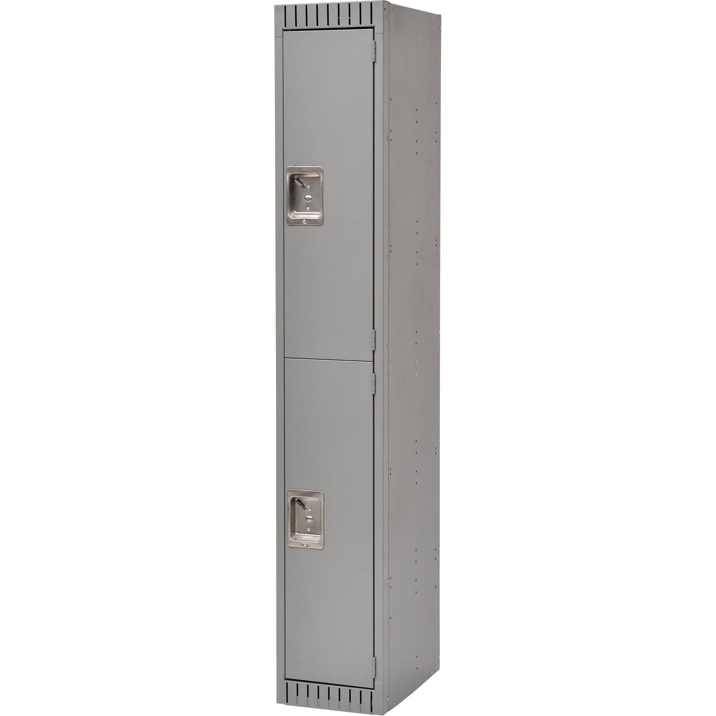 Lockers, 2 -tier, 12" x 18" x 72", Steel, Grey, Rivet (Assembled)