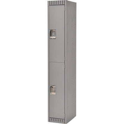 Lockers, 2 -tier, 12" x 18" x 72", Steel, Grey, Rivet (Assembled)