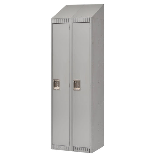 Vestiaires assemblés, bloc de 2, 24" x 18" x 82", acier, gris, Rivet (assemblé)