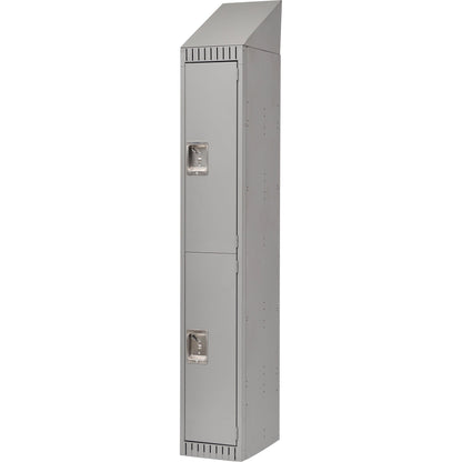 Assembled Lockers, 2 -tier, 12" x 18" x 72", Steel, Grey, Rivet (Assembled)