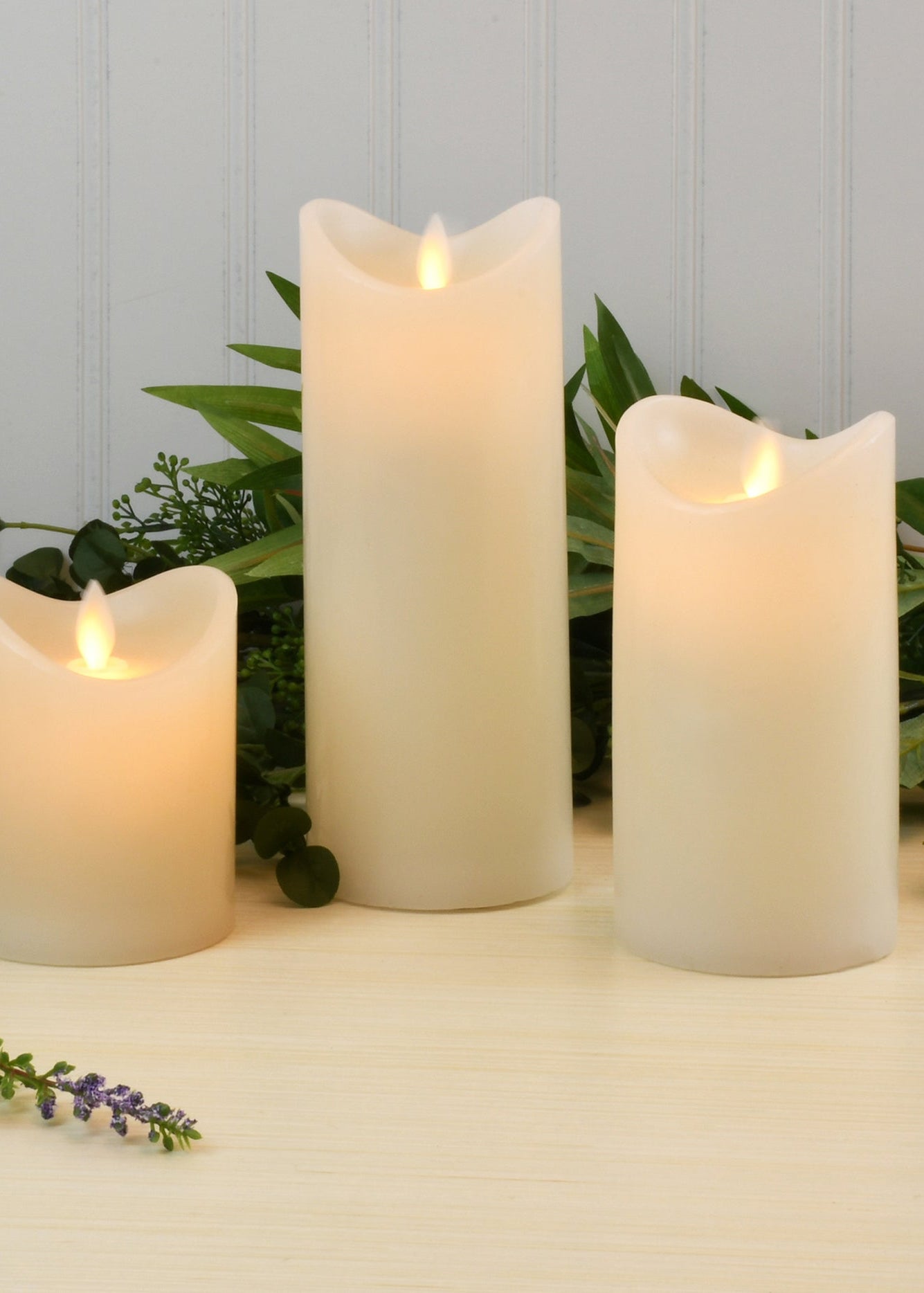 Flameless 3D Wick Candles – Set of 3