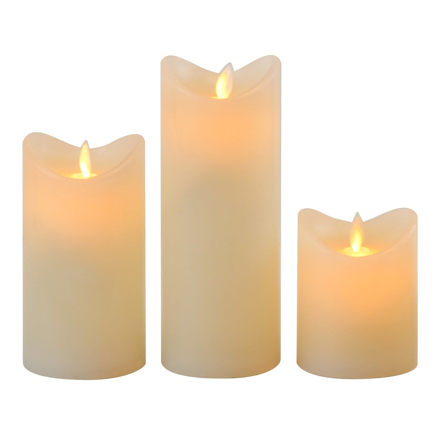 Flameless 3D Wick Candles – Set of 3