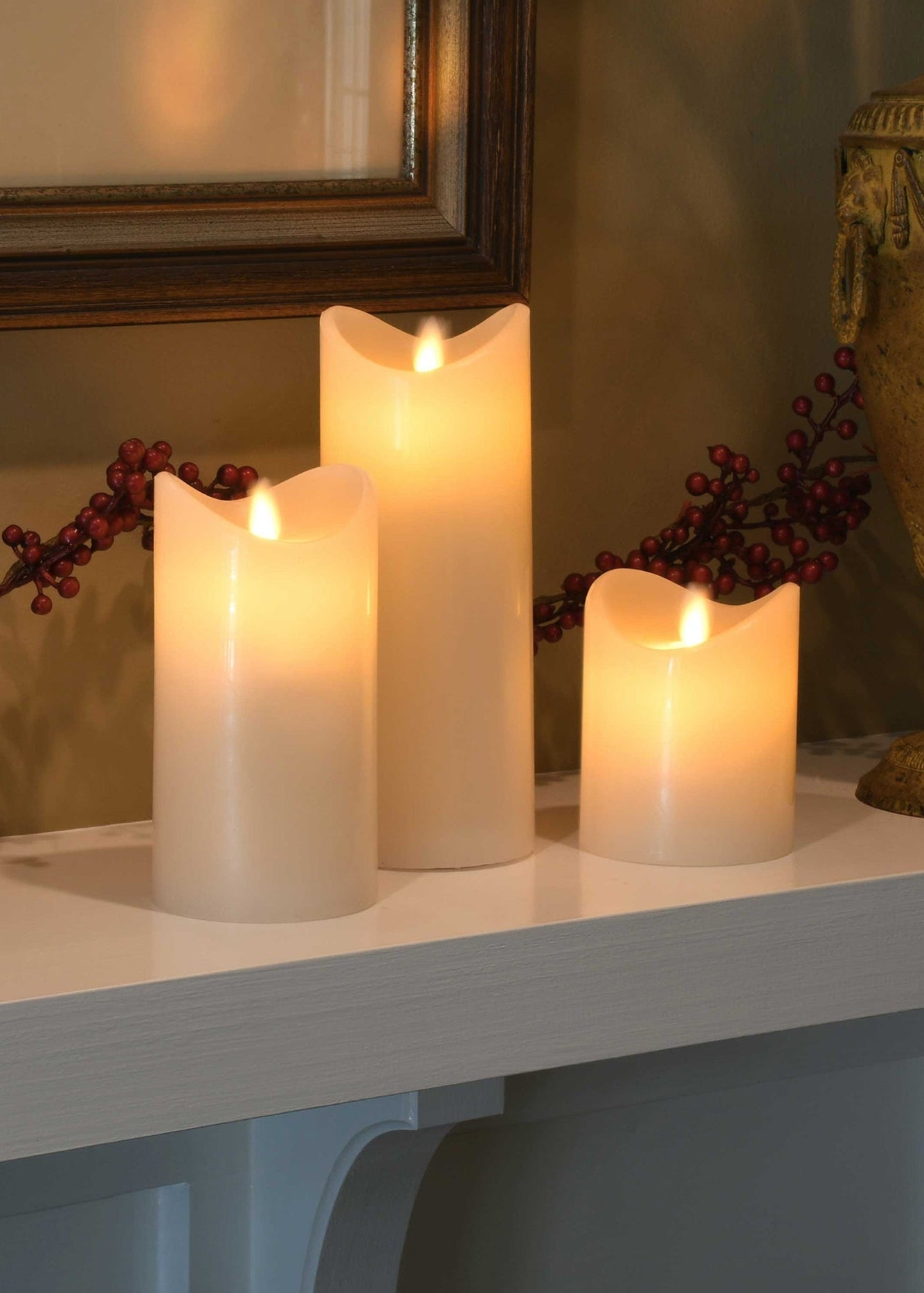 Flameless 3D Wick Candles – Set of 3