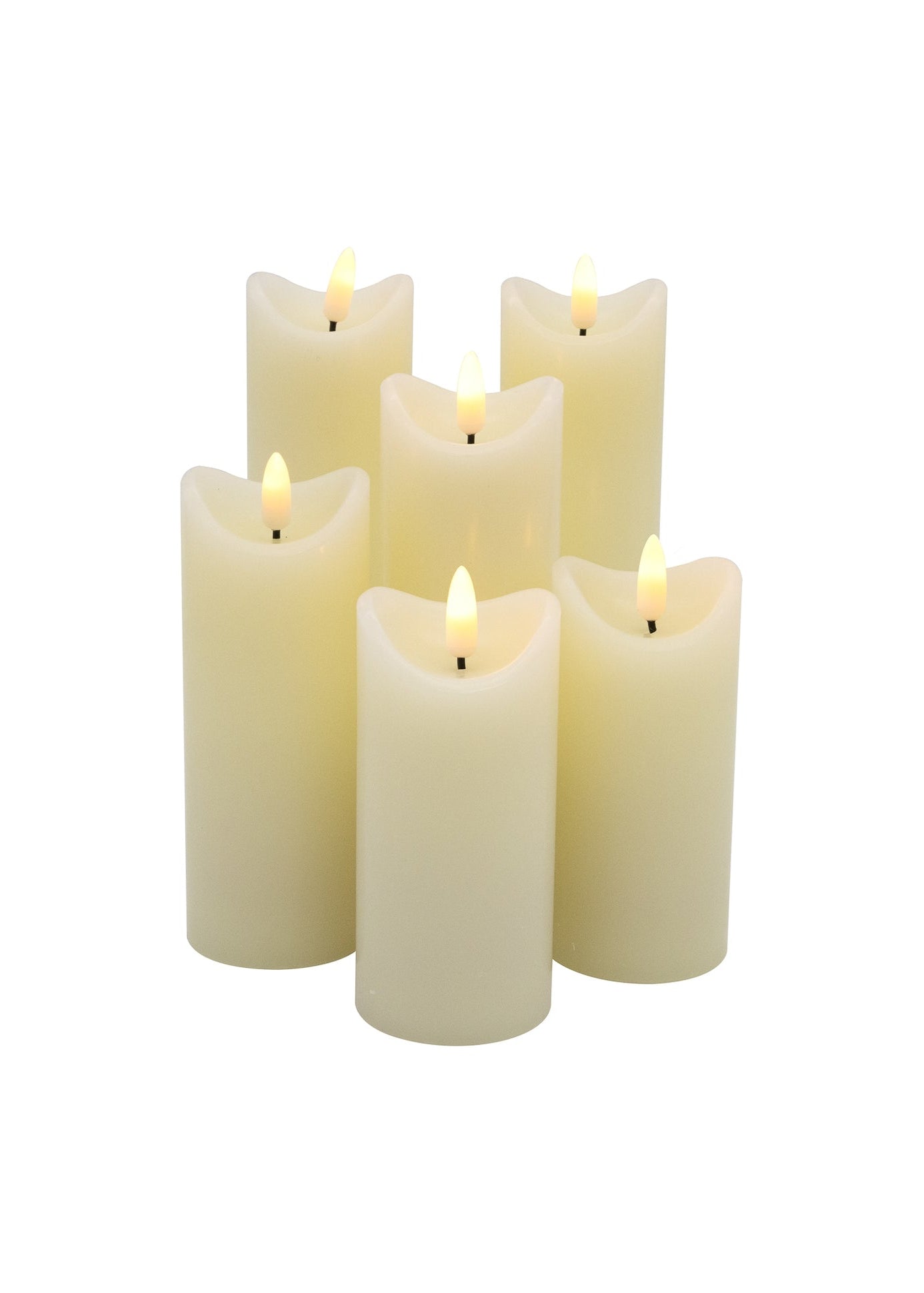 Flameless 3D Wick Candles – Set of 6