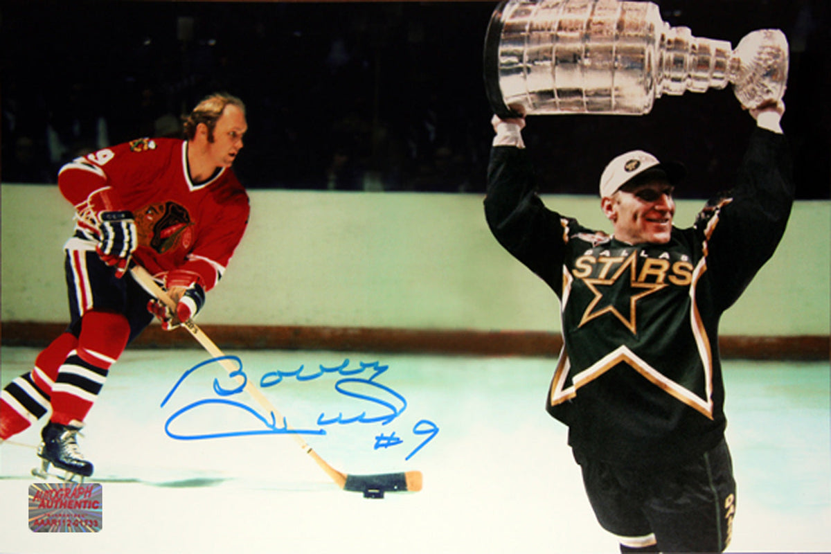 Bobby Hull & Brett Hull Signed 10x15 Photo Chicago