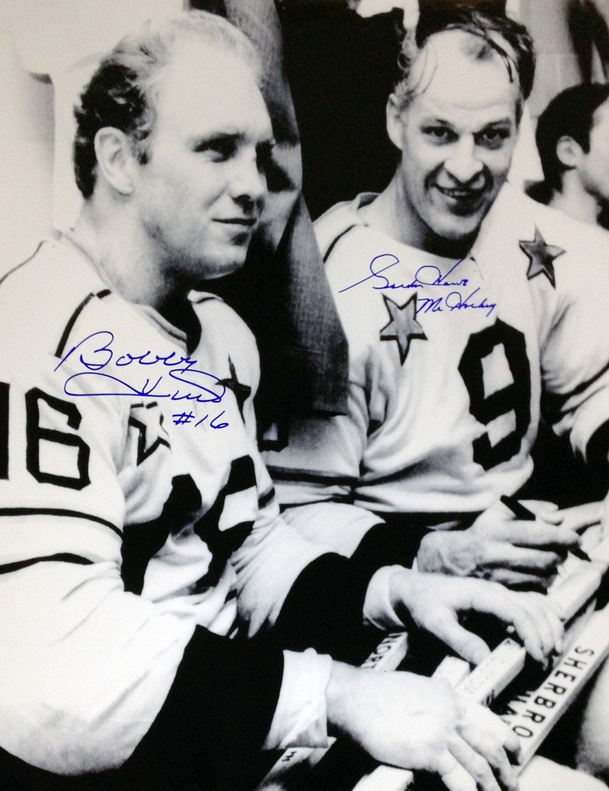 Bobby Hull & Gordie Howe Signed 16x20 Photo