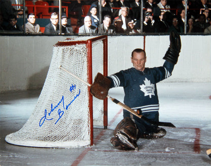 JOHNNY BOWER SIGNED 8X10 PHOTO, TO MAPLE LEAFS (HORIZONTAL)