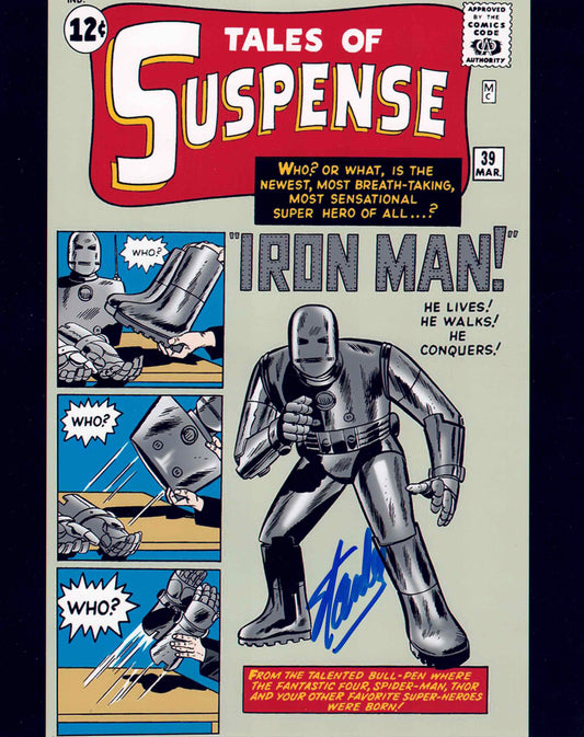 STAN LEE SIGNED TALES OF SUSPENSE IRON MAN 8X10 PHOTO