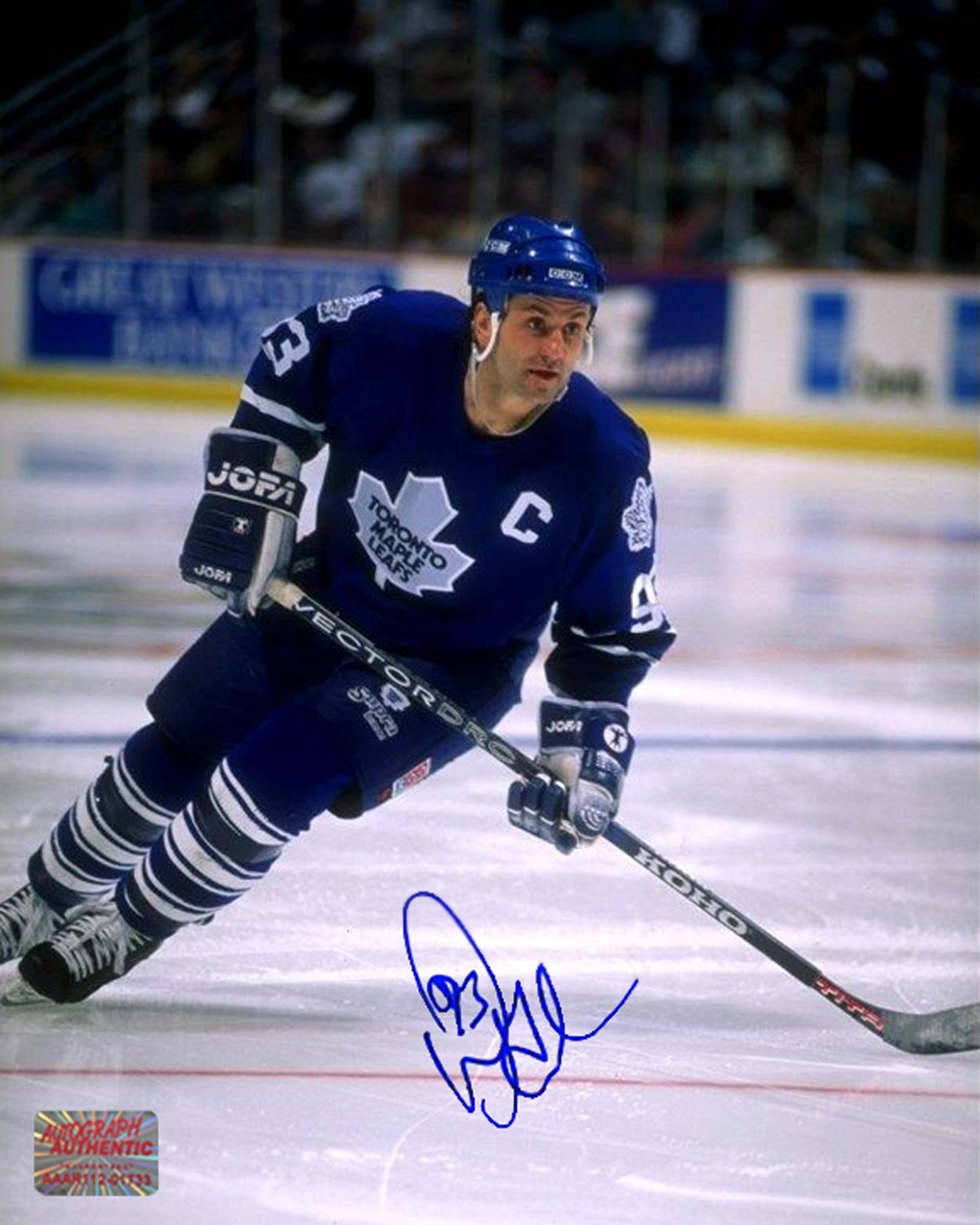 DOUG GILMOUR SIGNED 8X10 TORONTO MAPLE LEAFS PHOTO - BLUE