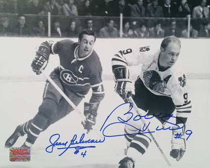 Bobby Hull & Jean Beliveau Dual Signed 8x10 Photograph