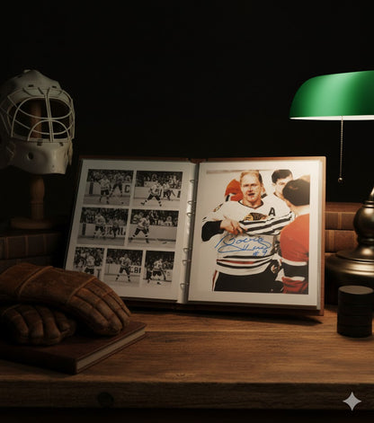 Bobby Hull Autographed 8x10 Bloody Photograph