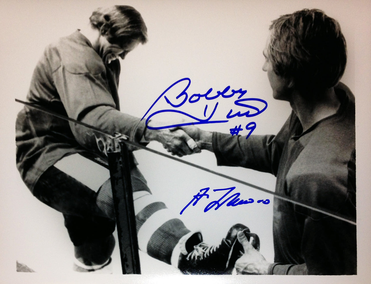 BOBBY HULL & GUY LAFLEUR SIGNED 8X10 - CHICAGO - MONTREAL