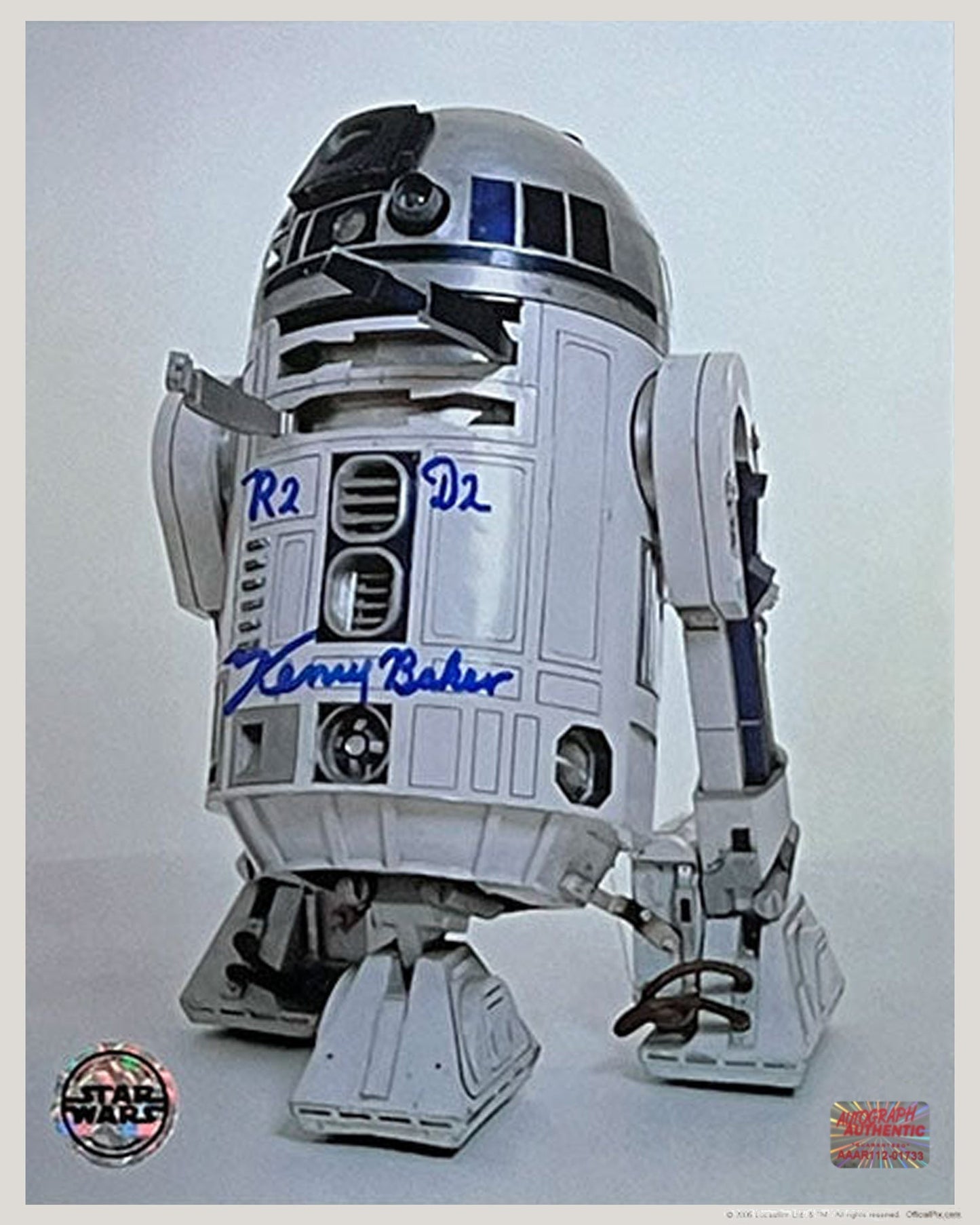 KENNY BAKER SIGNED 8X10 R2-D2 STAR WARS PHOTOGRAPH