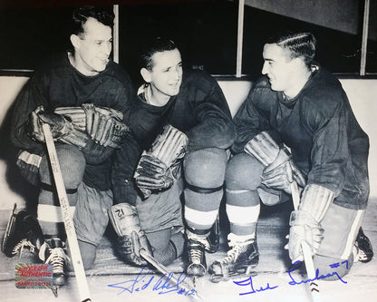 SIGNED SID ABEL & TED LINDSAY 8X10 PHOTO, DETROIT RED WINGS