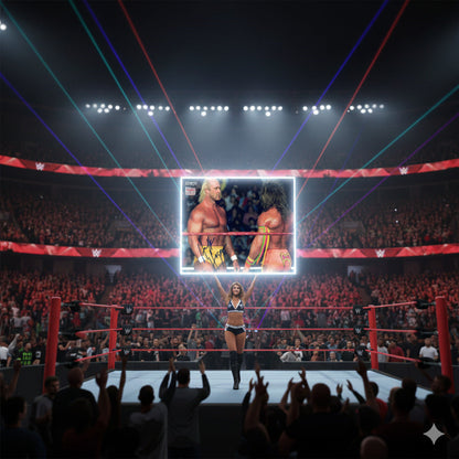 PHOTOGRAPH DE MATCH DE CATCH 8X10 AUTOCOLLÉE PAR HULK HOGAN SIGNÉE À LA MAIN IMAGE D'ACTION DANS L'ARÈNE
