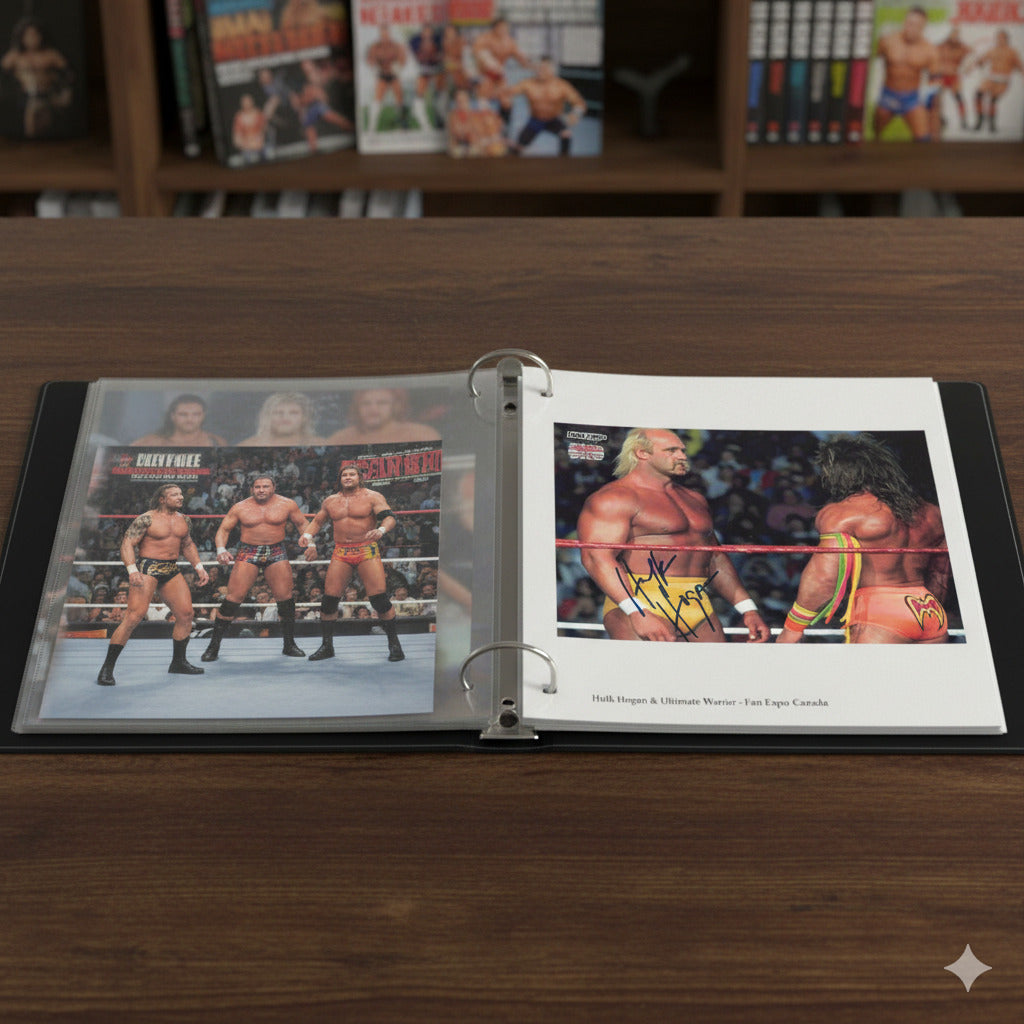 PHOTOGRAPH DE MATCH DE CATCH 8X10 AUTOCOLLÉE PAR HULK HOGAN SIGNÉE À LA MAIN IMAGE D'ACTION DANS L'ARÈNE