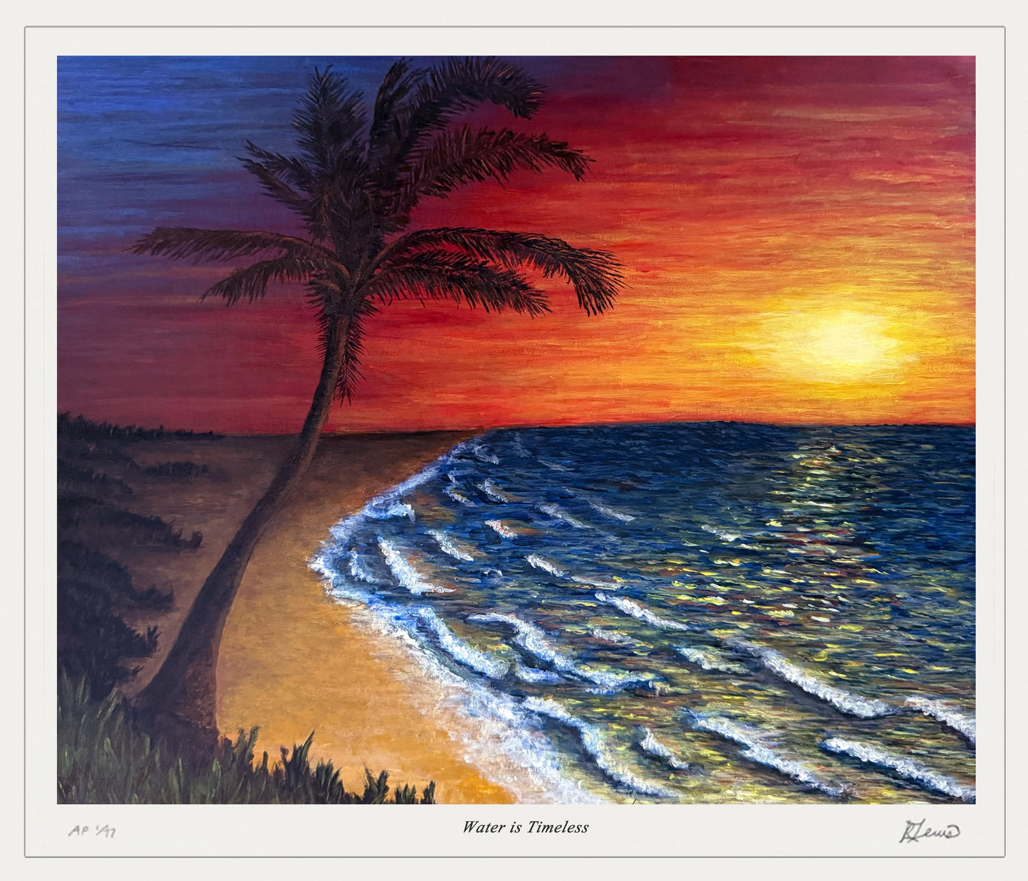 "WATER IS TIMELESS" ART PRINT BY RYAN LEWIS - LTD ED /77 (22.5" BY 18")