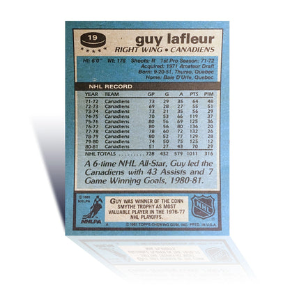 Guy Lafleur Topps Collectible Hockey Card Montreal