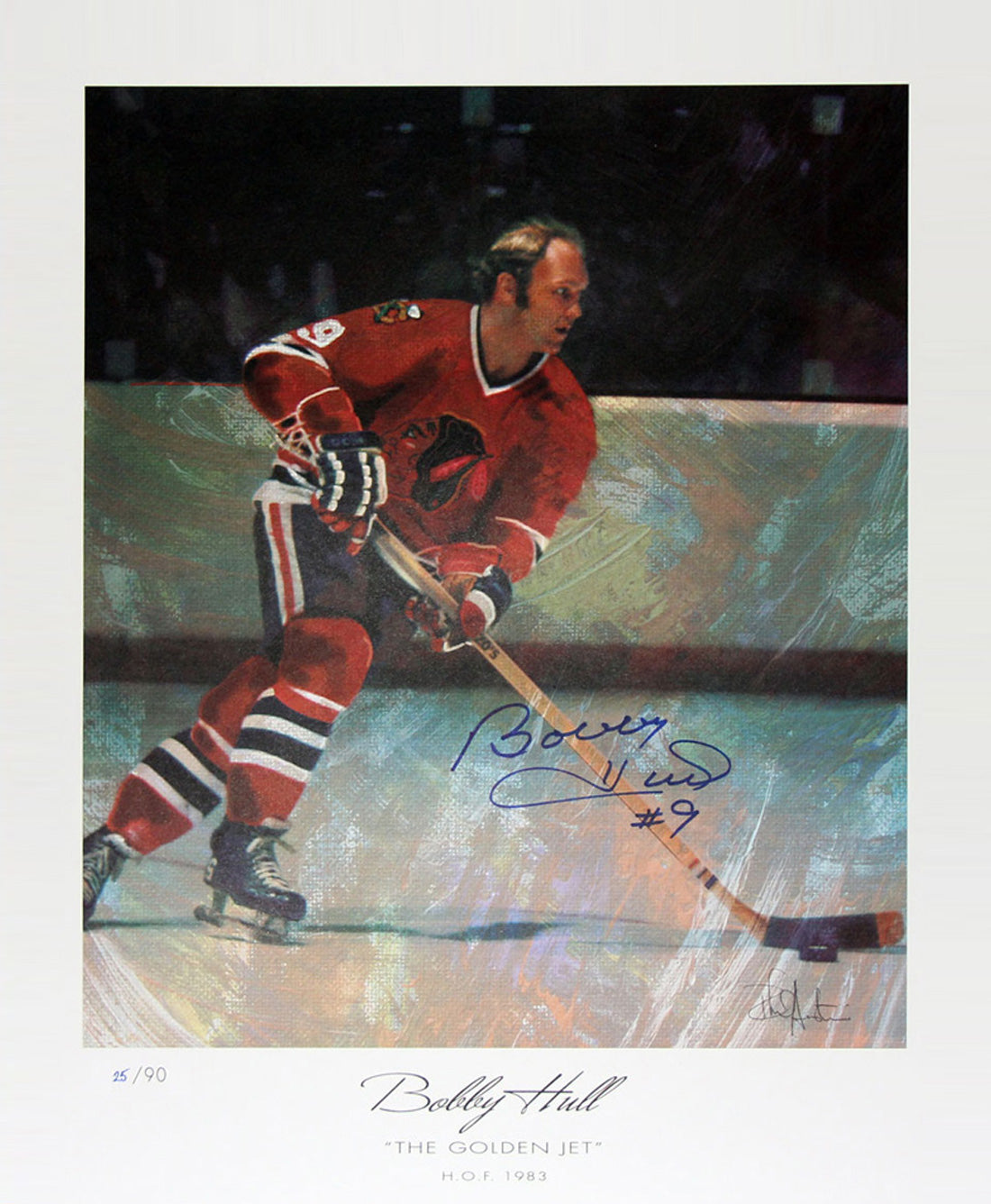 Bobby Hull Signed Artist Proof Lithograph /90