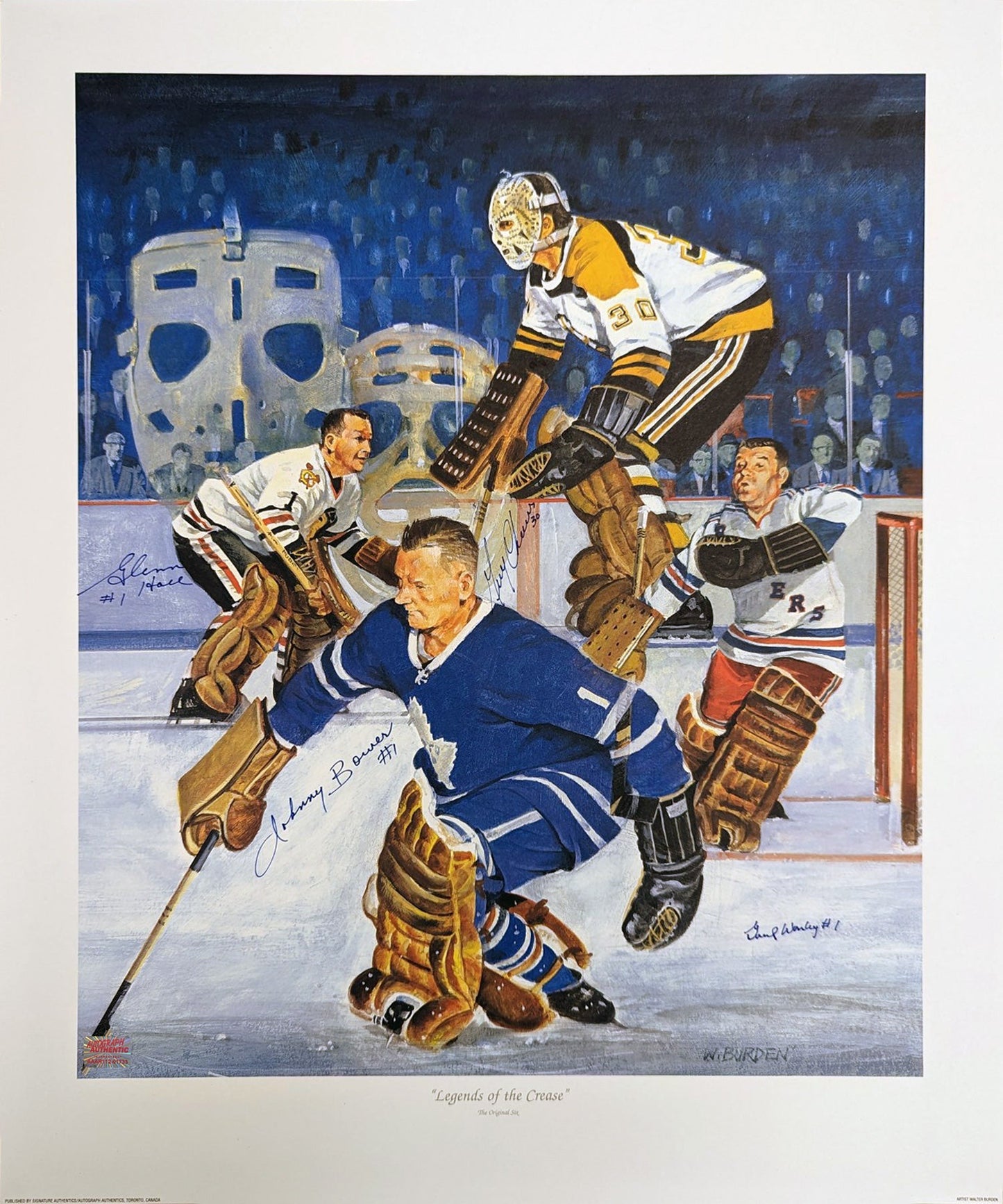 SIGNED ORIGINAL SIX LITHO: BOWER, CHEEVERS, HALL, WORSELY (24" BY 20")