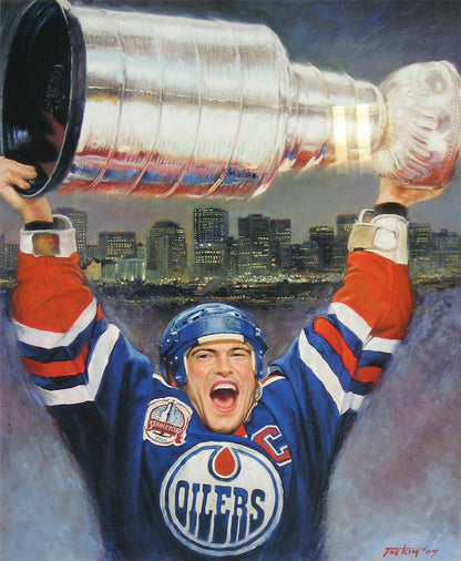 MARK MESSIER LITHOGRAPH - EDMONTON OILERS, LTD ED OF 1111 (25" BY 20")