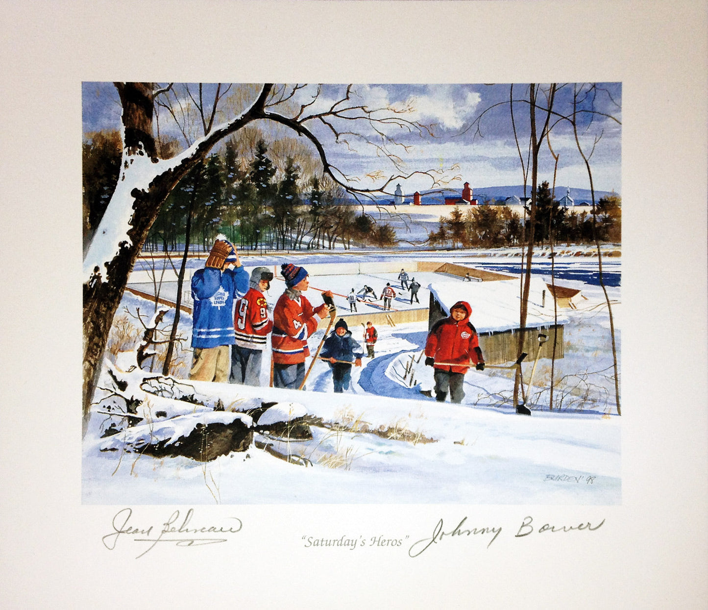 SATURDAY'S HEROES - SIGNED BY JEAN BELIVEAU AND JOHNNY BOWER (8.5" BY 8")