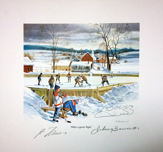 WHERE LEGENDS BEGIN LITHO, SIGNED BY BOWER, HULL AND LAFLEUR (10" BY 10")