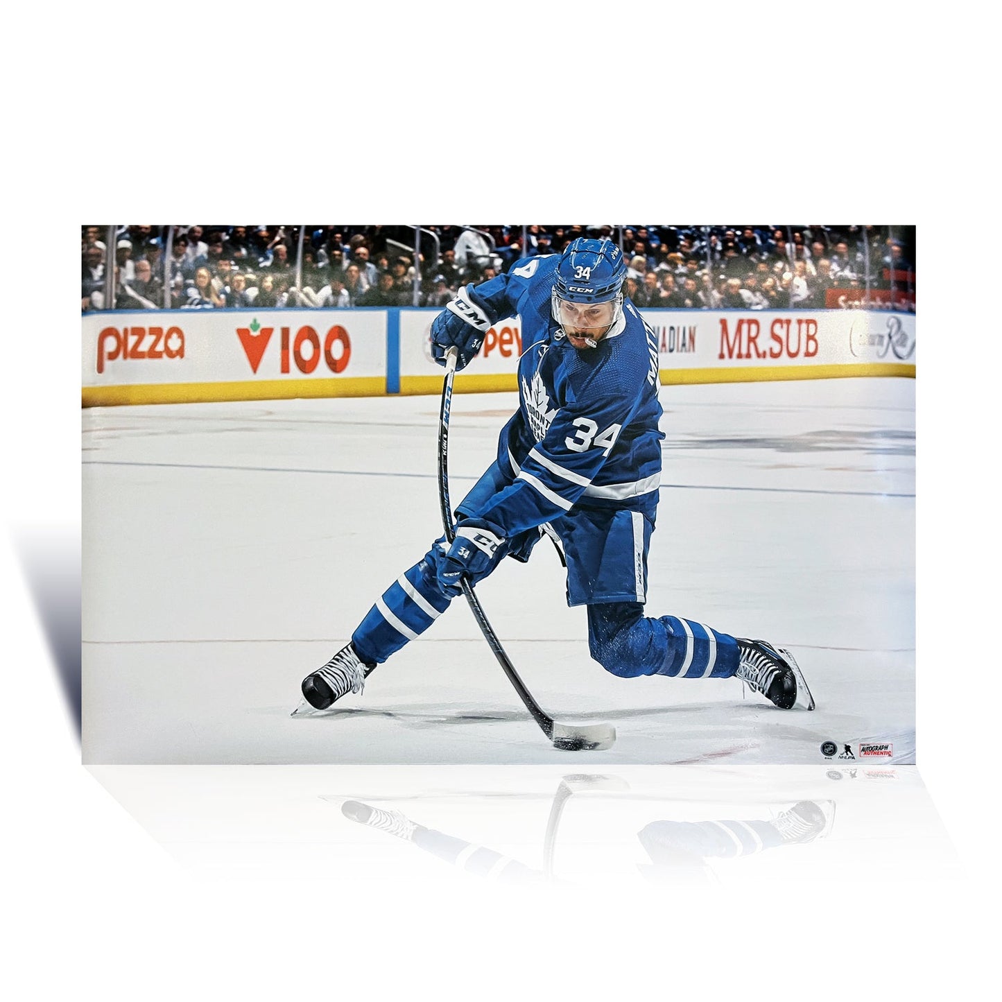 AUSTON MATTHEWS SLAPSHOT POSTER PRINT - TORONTO MAPLE LEAFS 34" BY 22"