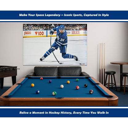 AUSTON MATTHEWS SLAPSHOT POSTER PRINT - TORONTO MAPLE LEAFS 34" BY 22"