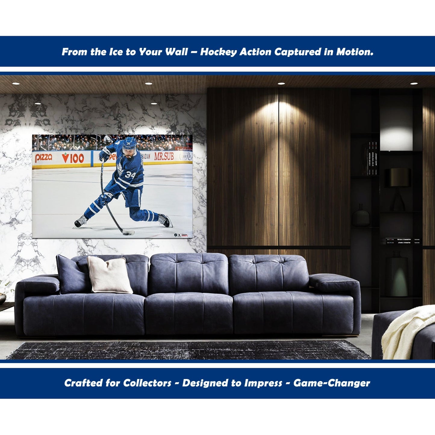 AUSTON MATTHEWS SLAPSHOT POSTER PRINT - TORONTO MAPLE LEAFS 34" BY 22"