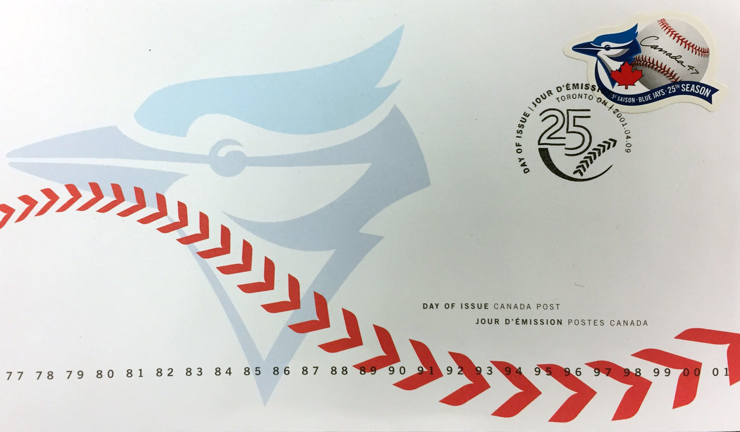 BLUE JAYS DAY OF ISSUE COLLECTIBLE POSTAGE 1992 WORLD SERIES (7" BY 4.5")