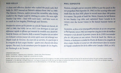 Red Kelly & Phil Esposito 2002 Day of Issue Stamp Set