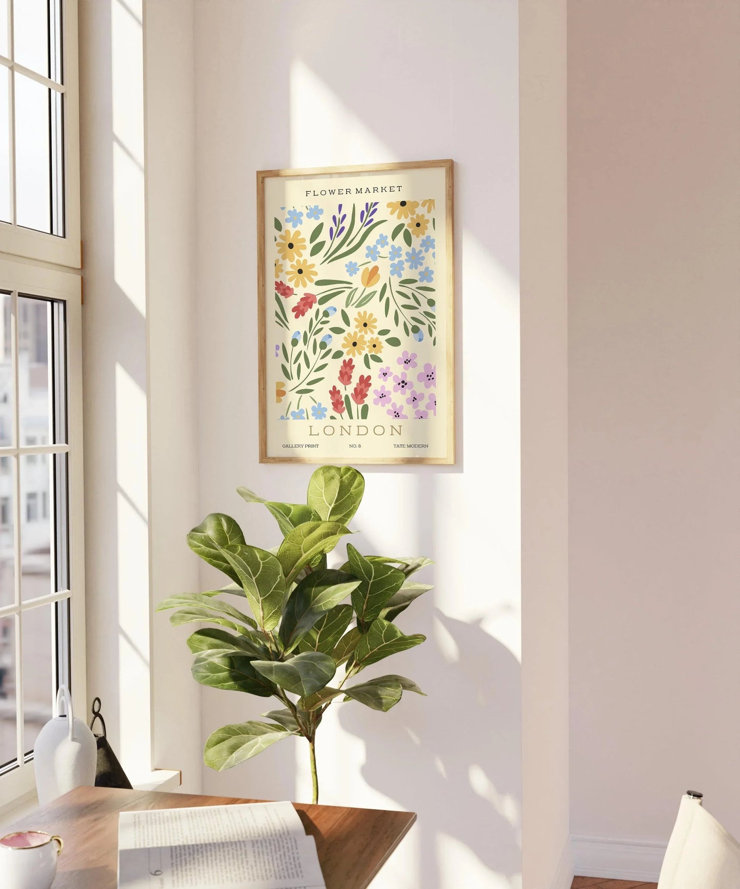 Flower Market - London | Modern Botanical Art Exhibition Print (available handframed or unframed)