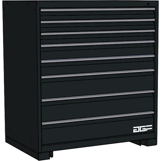 Modular Drawer Cabinet, 8 Drawers, 48" W x 24" D x 40" H, Black