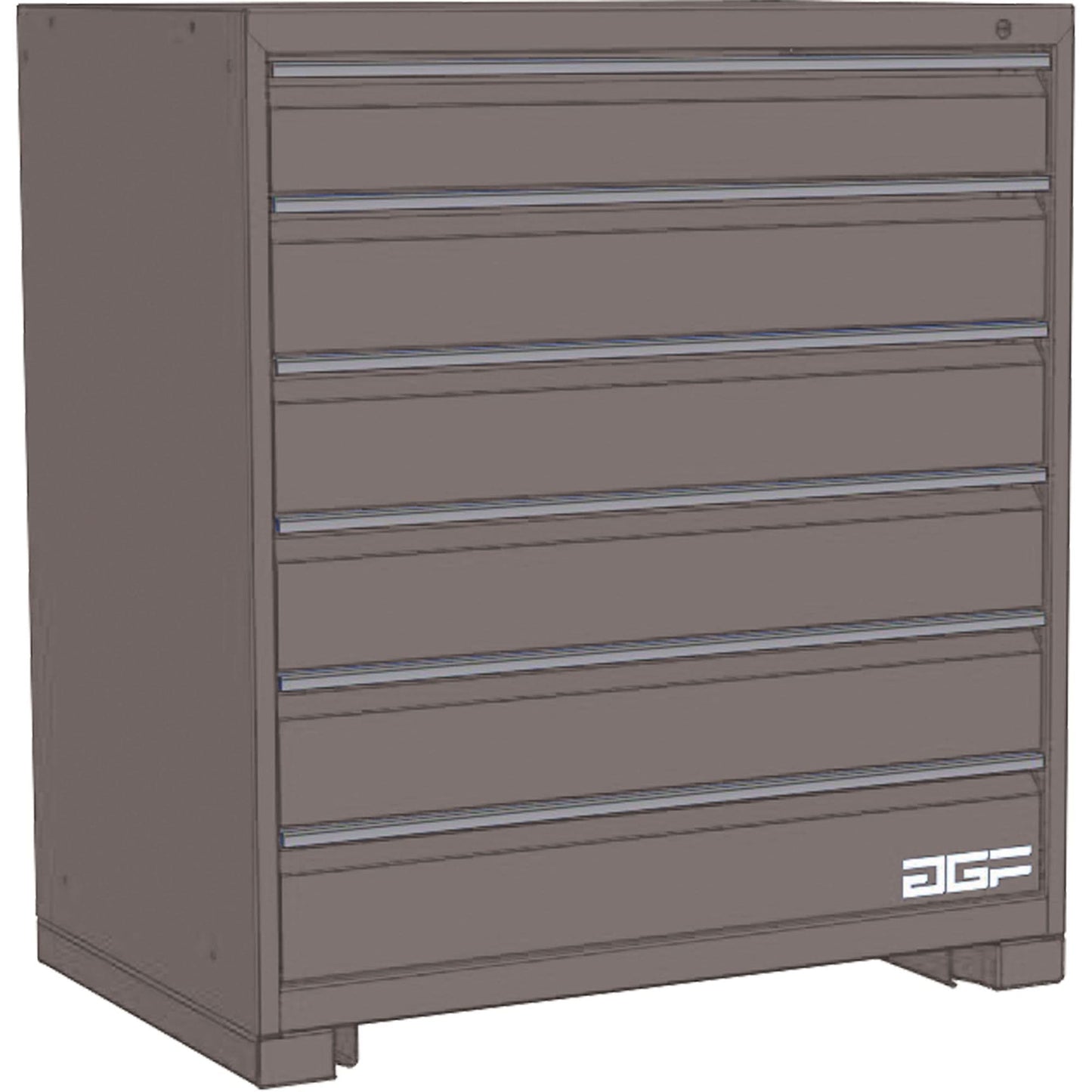 Modular Drawer Cabinet, 6 Drawers, 60" W x 28" D x 40" H, Grey