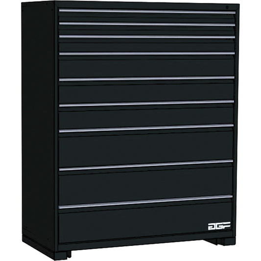 Armoire à tiroirs modulaires, 9 tiroirs, 91,4 cm L x 61 cm P x 152,4 cm H, noir