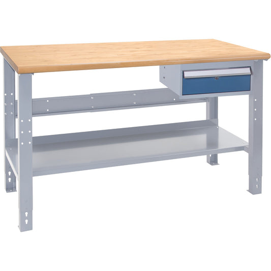 Industrial Duty Workbench, 24" W x 60" D x 34" H, 1000 lbs. Capacity