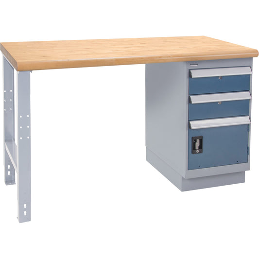 Industrial Duty Workbench, Door w/ Drawer Combination, 1000 lbs. Cap., 36" W x 60" D, 34" H