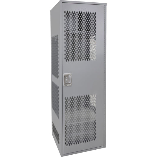 Casier de rangement avec porte, acier, 61 cm (l) x 61 cm (P) x 183 cm (H), gris