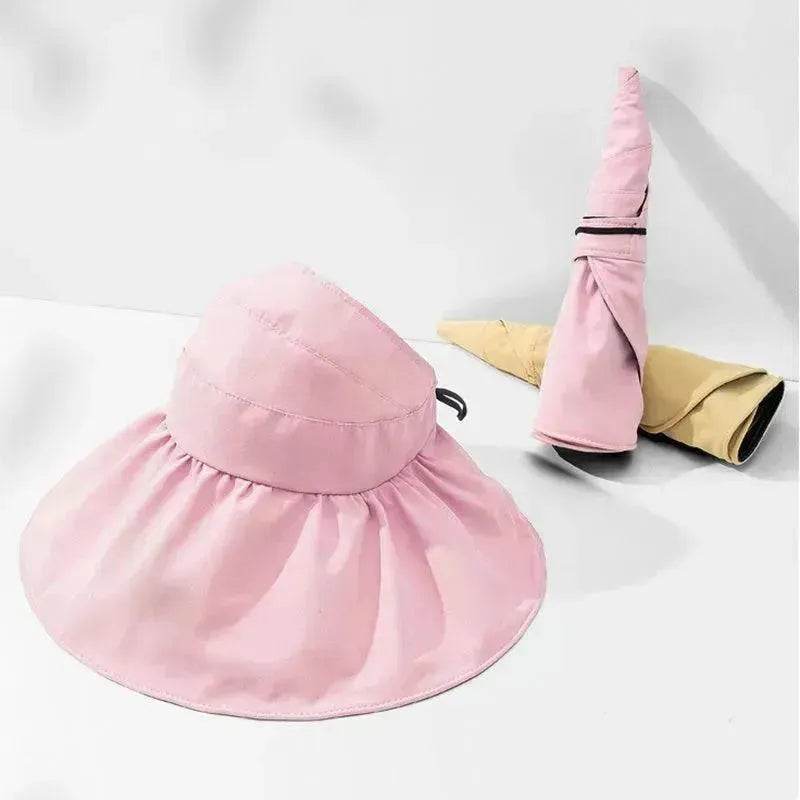 Foldable Fisherman Hat Summer Empty Top Sun Protection Hat UV Protection Upf50  Sun Visor Full-face Sunhat For Women