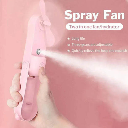 Folding Hand-held Fan Spray Water Replenishing Portable USB Charging